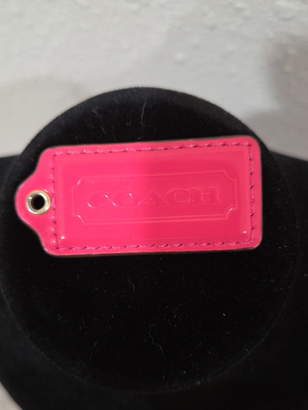 Coach Hot Pink Leather Luggage Tag
